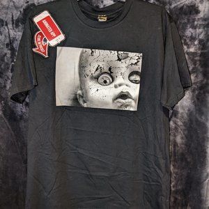 Moving Eye T-shirt - Black - Creepy Doll - NWT